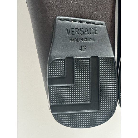 VERSACE Medusa Men\'s Dark Brown Leather Driver Shoes 10 US (43) 1015591 NIB $850 main image 14